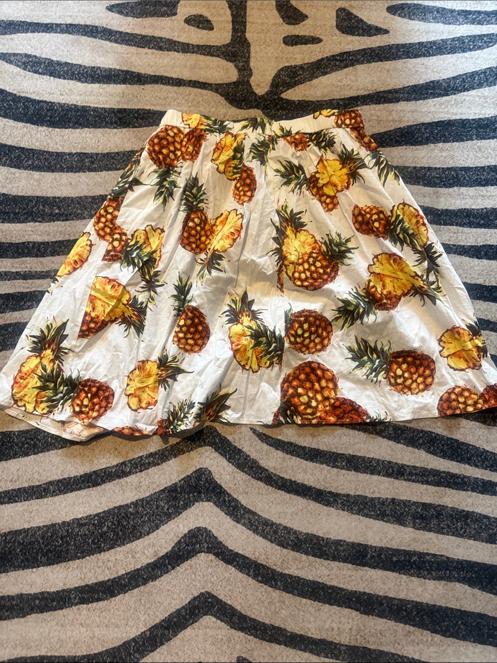 Amazon White Pineapple Print A-Line Skirt